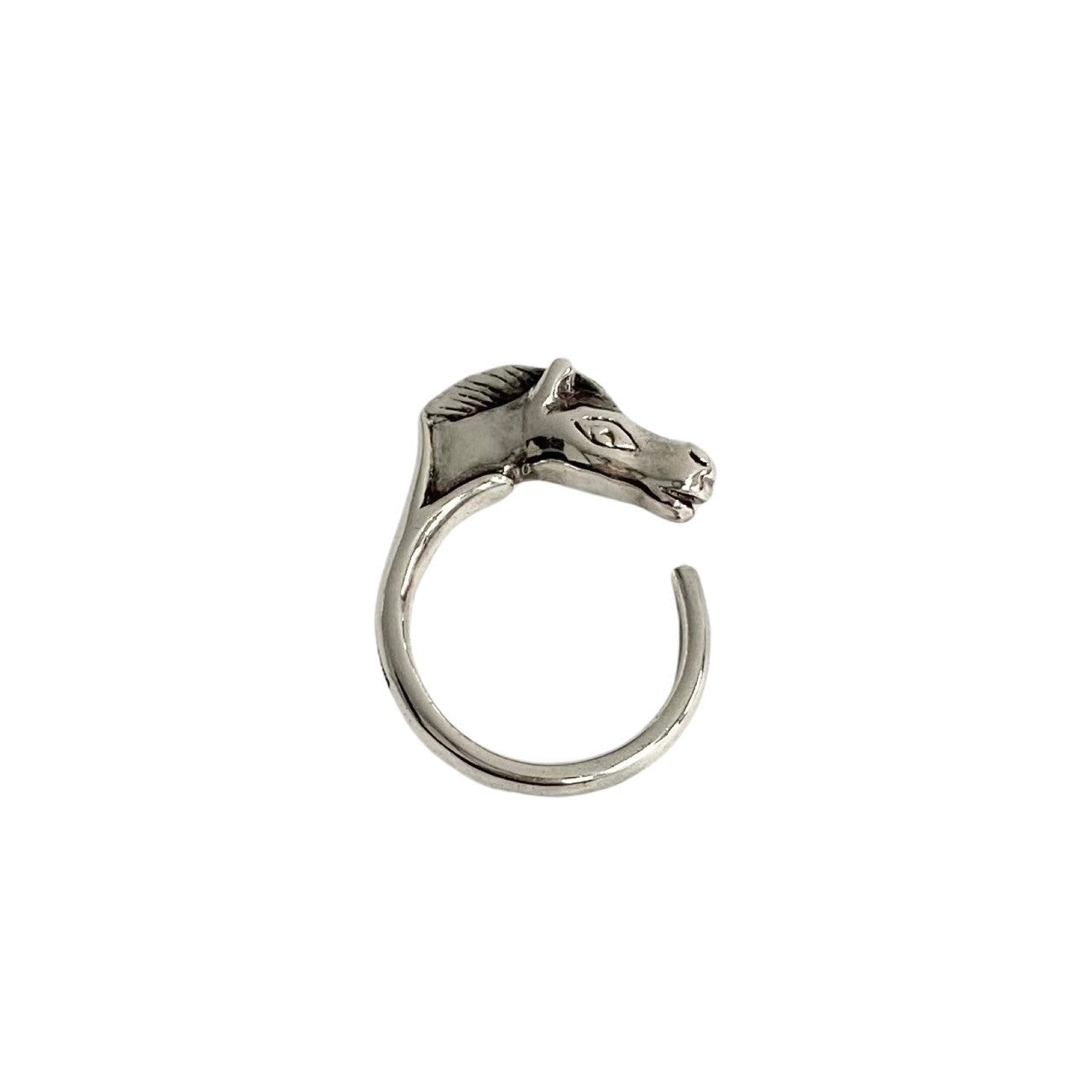 HERMES Ring Silver925 Silver Cheval Horse Ring