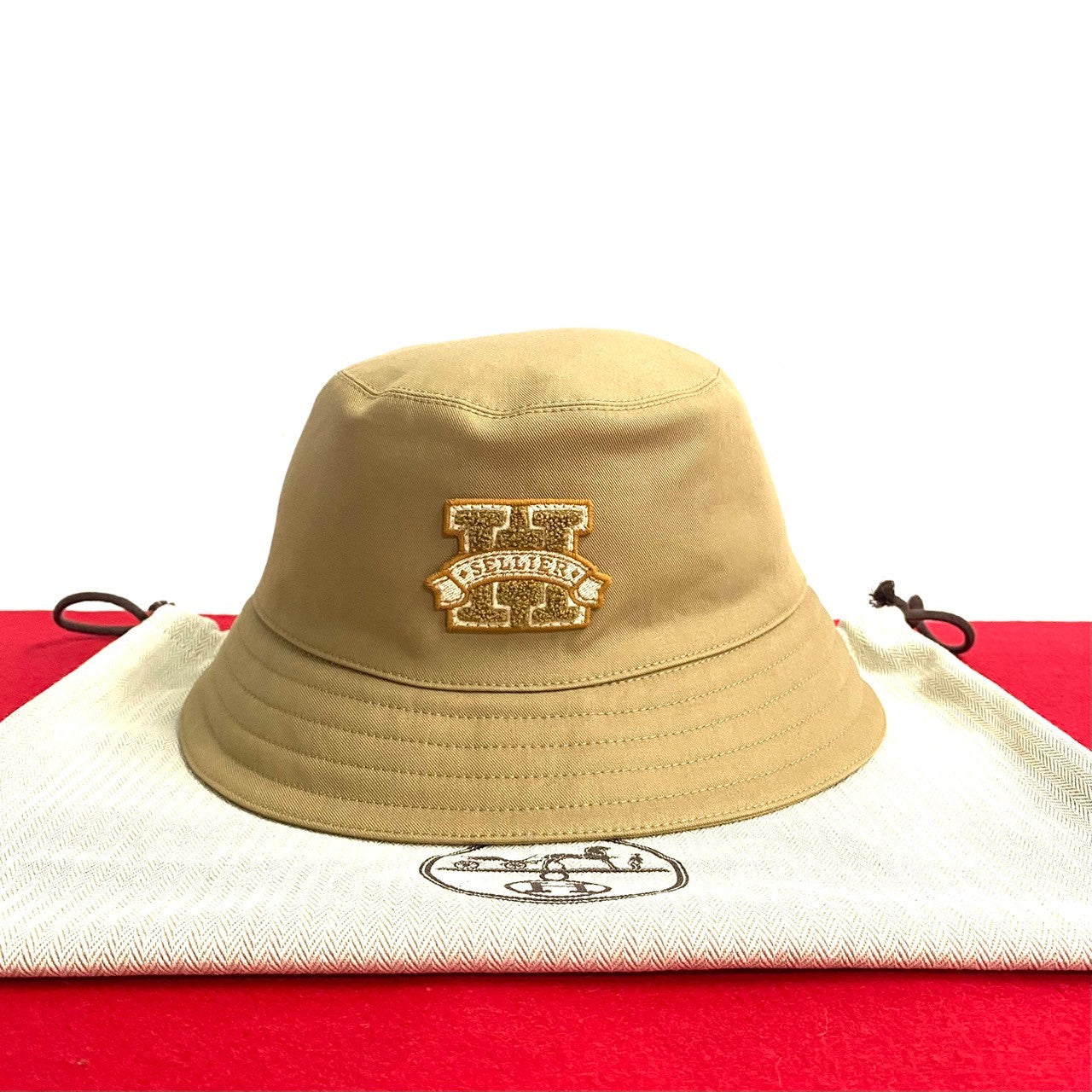 HERMES hat cotton Brown Hermes Bob Harper H Series Bucket Hat