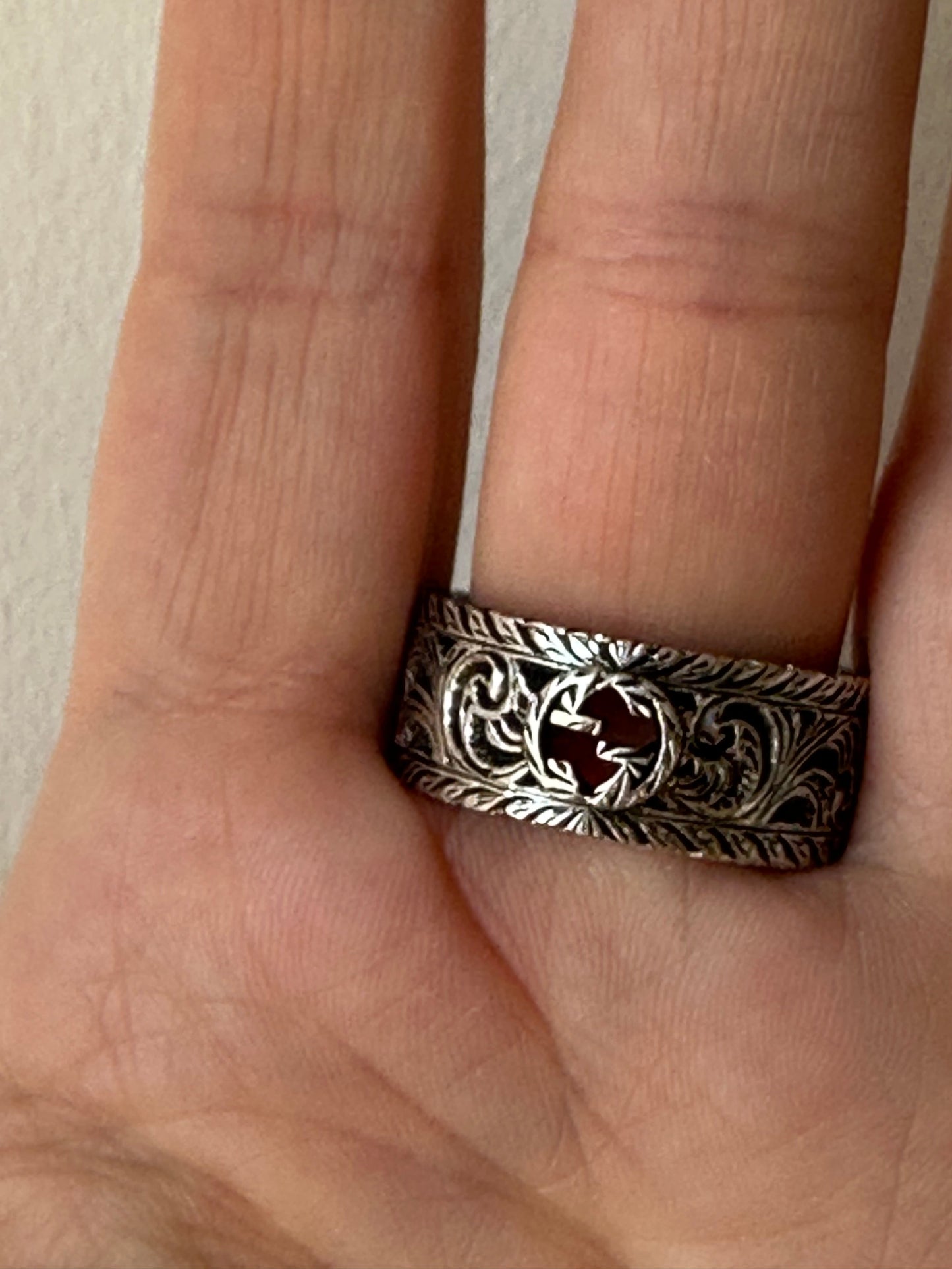 Gucci Metallic Garden Silver Ring in Sterling Silver 925