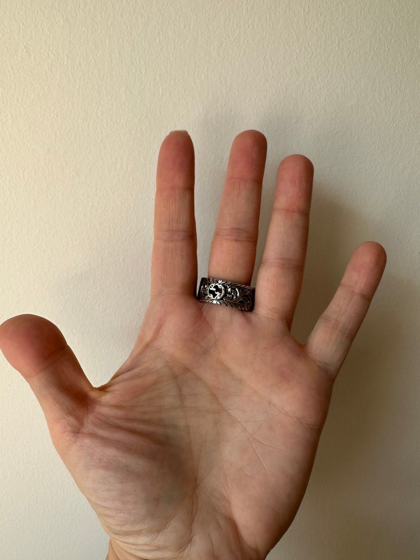 Gucci Metallic Garden Silver Ring in Sterling Silver 925