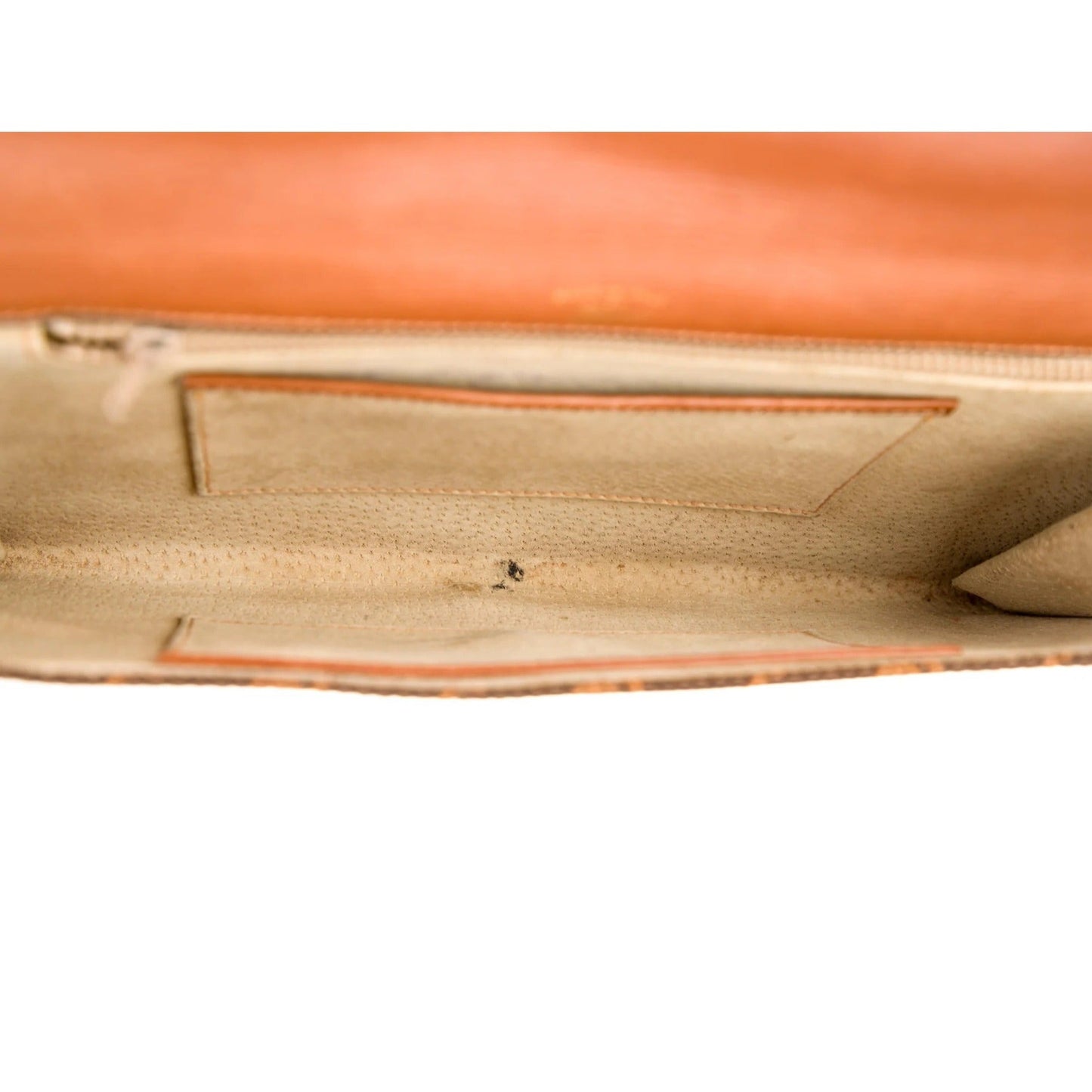GUCCI early brown logo print XL asymmetrical envelope top clutch