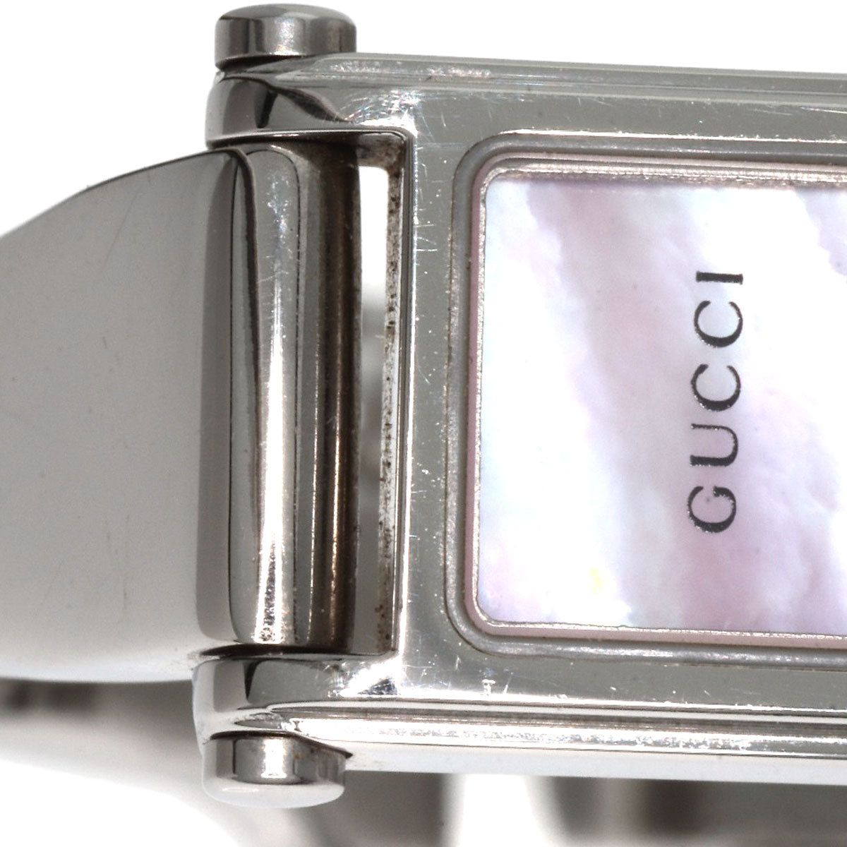GUCCI Watches Quartz 1500L Stainless Steel Silver Square face Pink shell dial