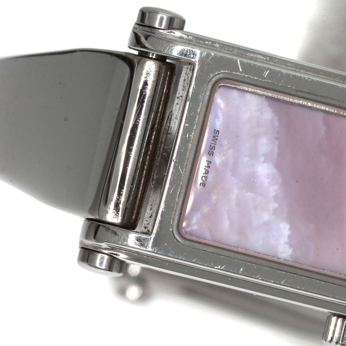 GUCCI Watches Quartz 1500L Stainless Steel Silver Square face Pink shell dial