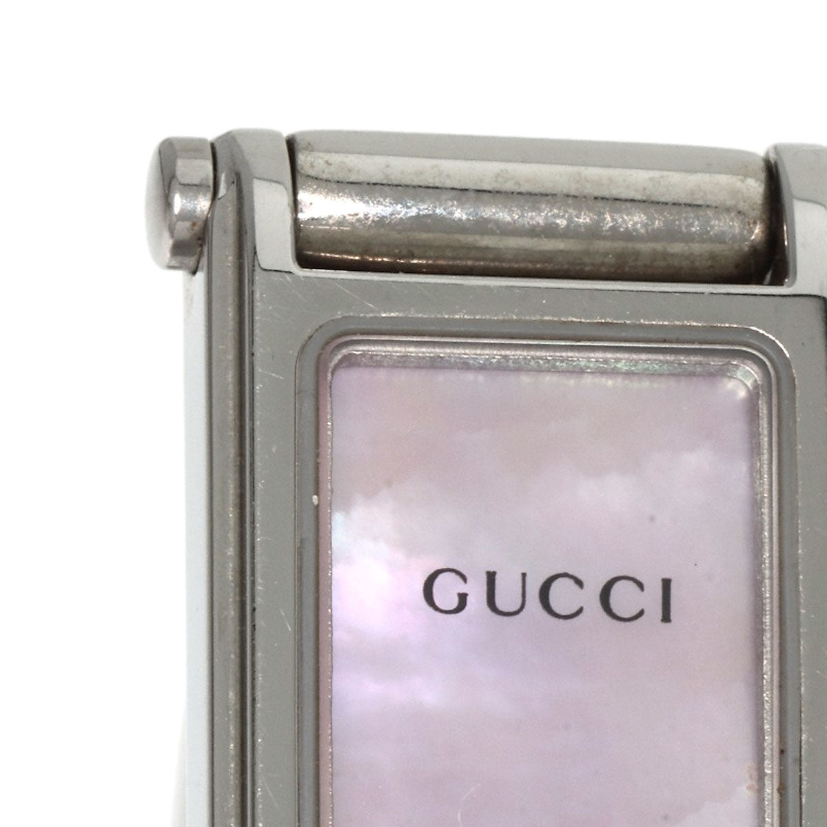 GUCCI Watches Quartz 1500L Stainless Steel Silver Square face Pink shell dial