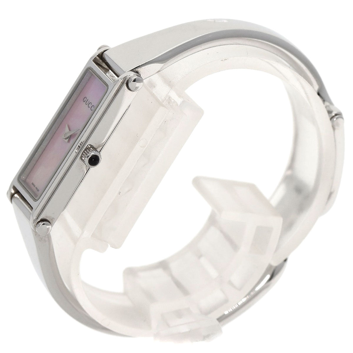GUCCI Watches Quartz 1500L Stainless Steel Silver Square face Pink shell dial