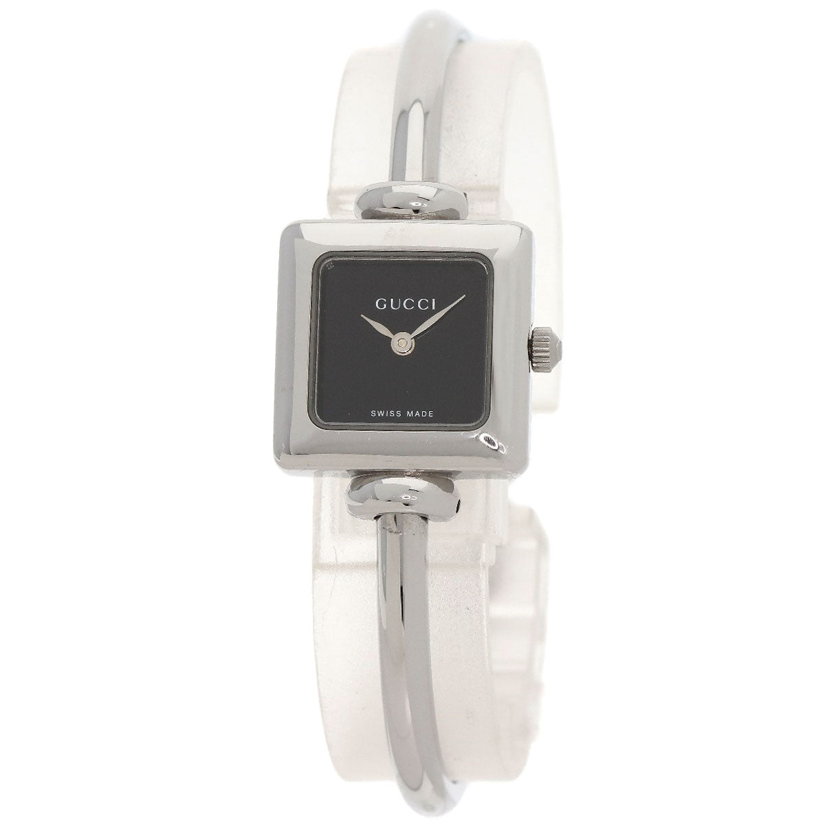 GUCCI Watches Quartz 1900L Stainless Steel Silver Square face black dial