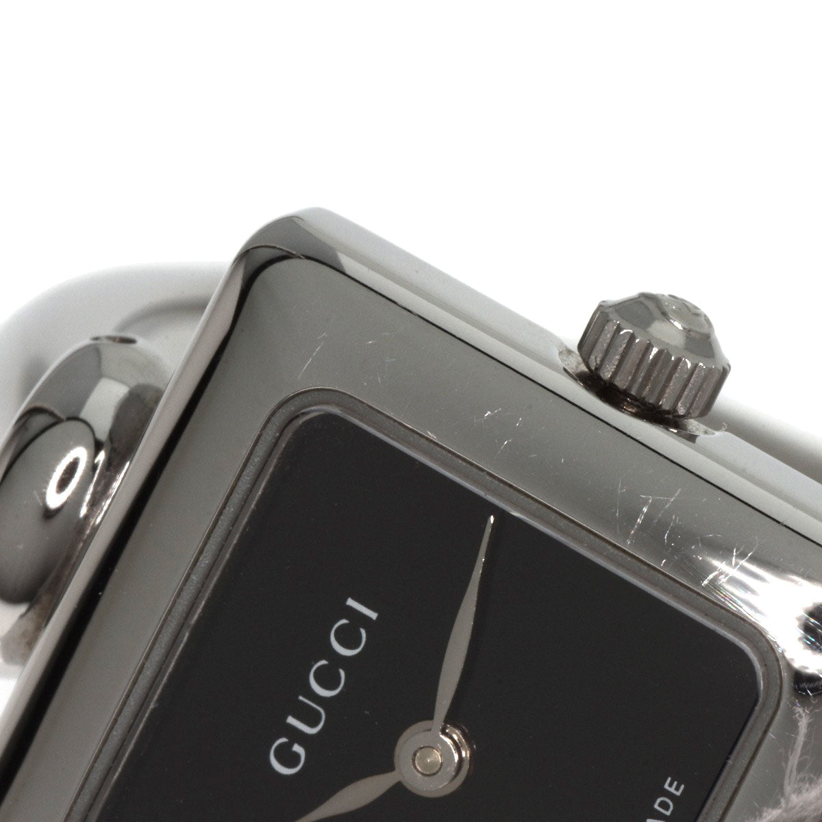 GUCCI Watches Quartz 1900L Stainless Steel Silver Square face black dial