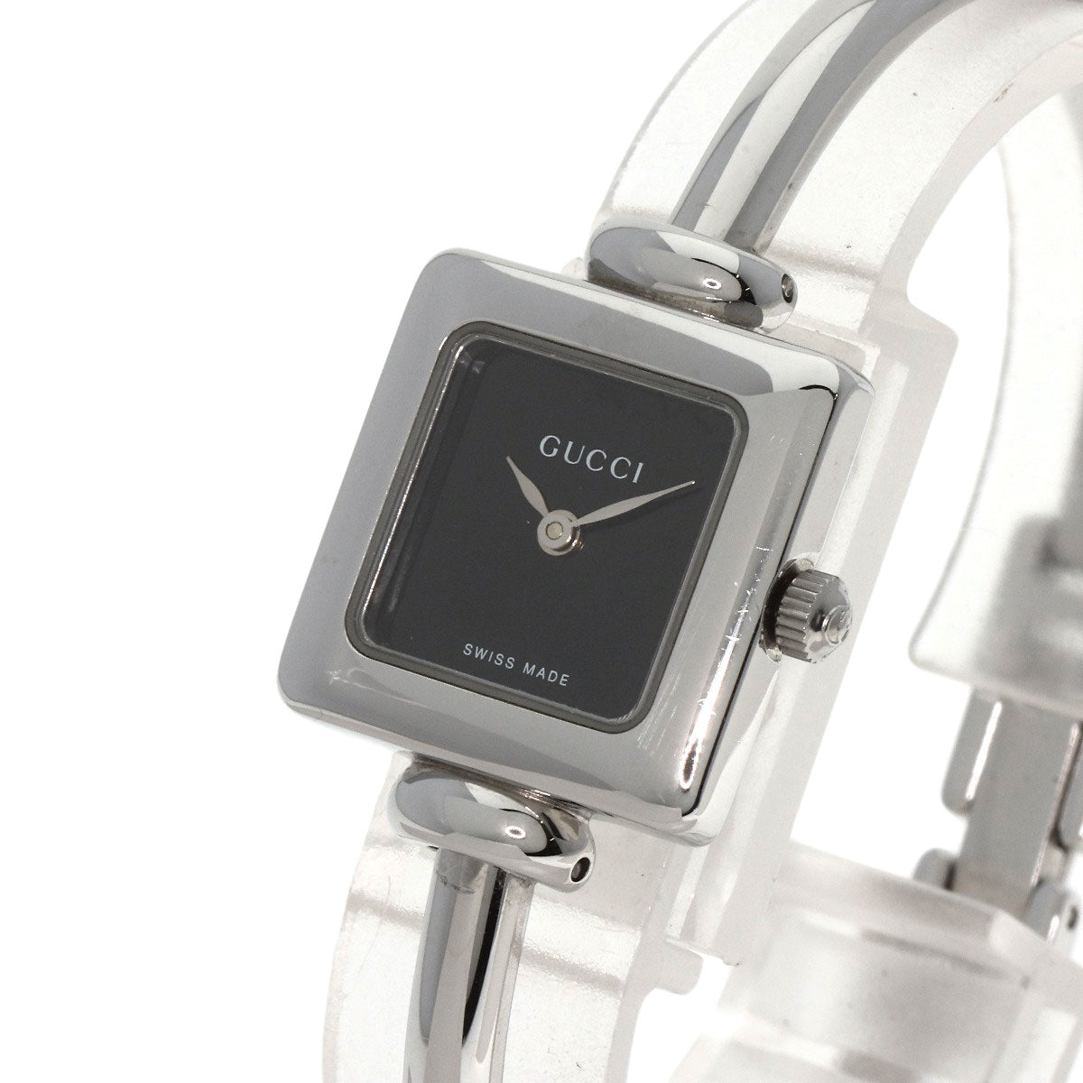 GUCCI Watches Quartz 1900L Stainless Steel Silver Square face black dial