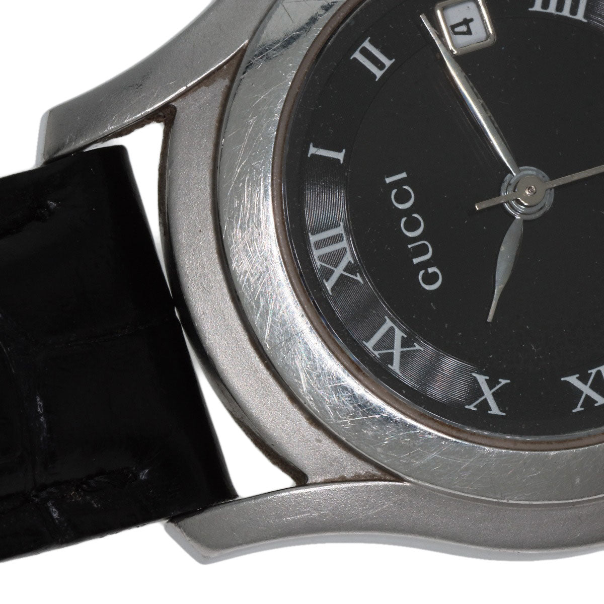 GUCCI Watches Quartz 5500L Stainless Steel Silver Round face black dial