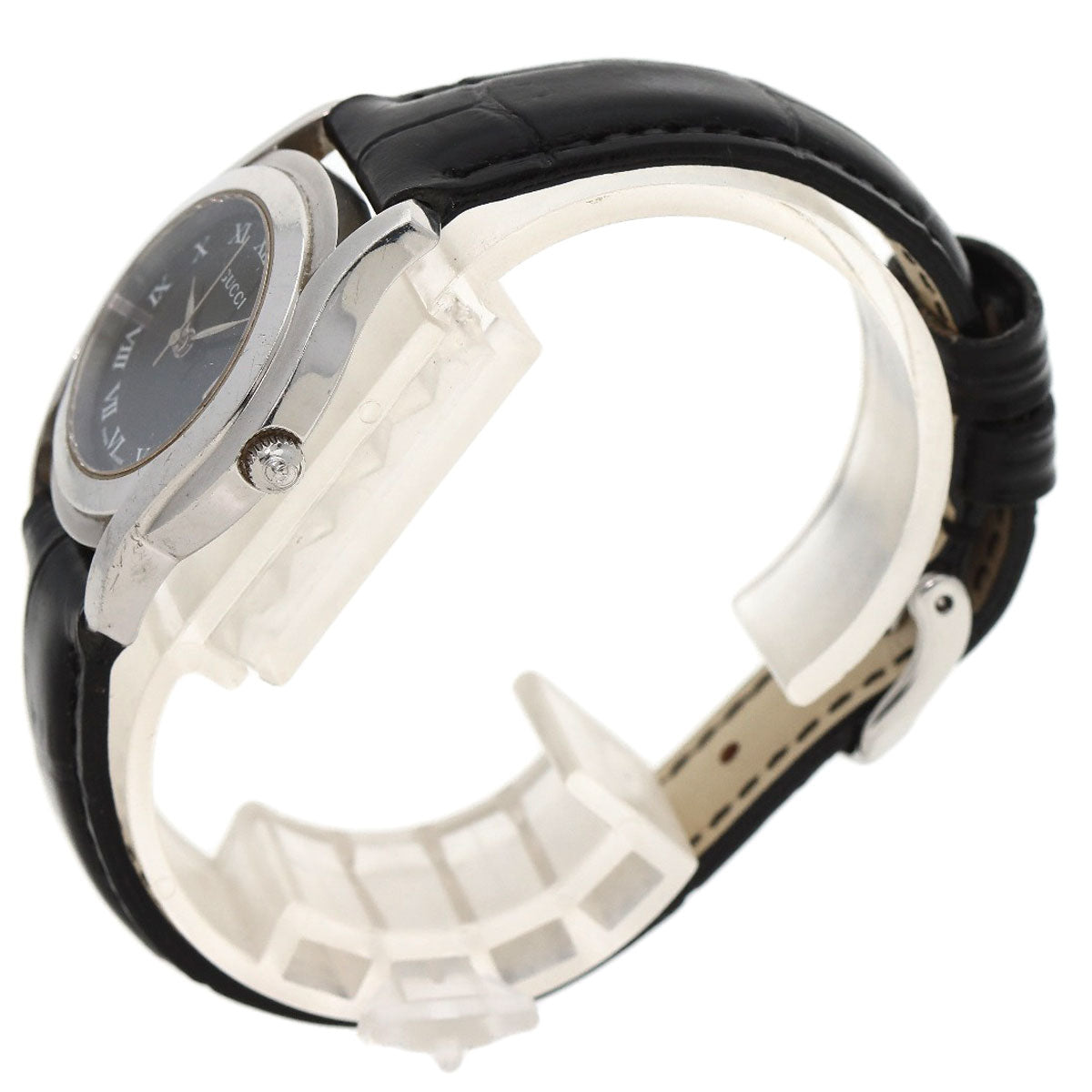 GUCCI Watches Quartz 5500L Stainless Steel Silver Round face black dial