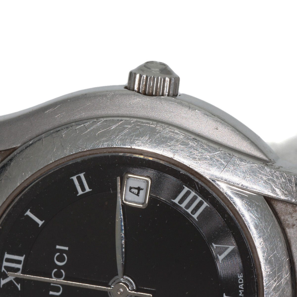 GUCCI Watches Quartz 5500L Stainless Steel Silver Round face black dial