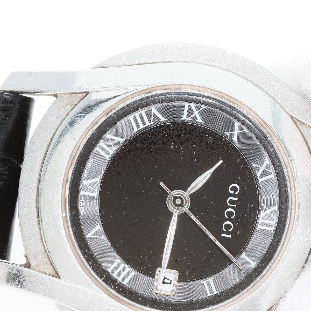GUCCI Watches Quartz 5500L Stainless Steel Silver Round face black dial