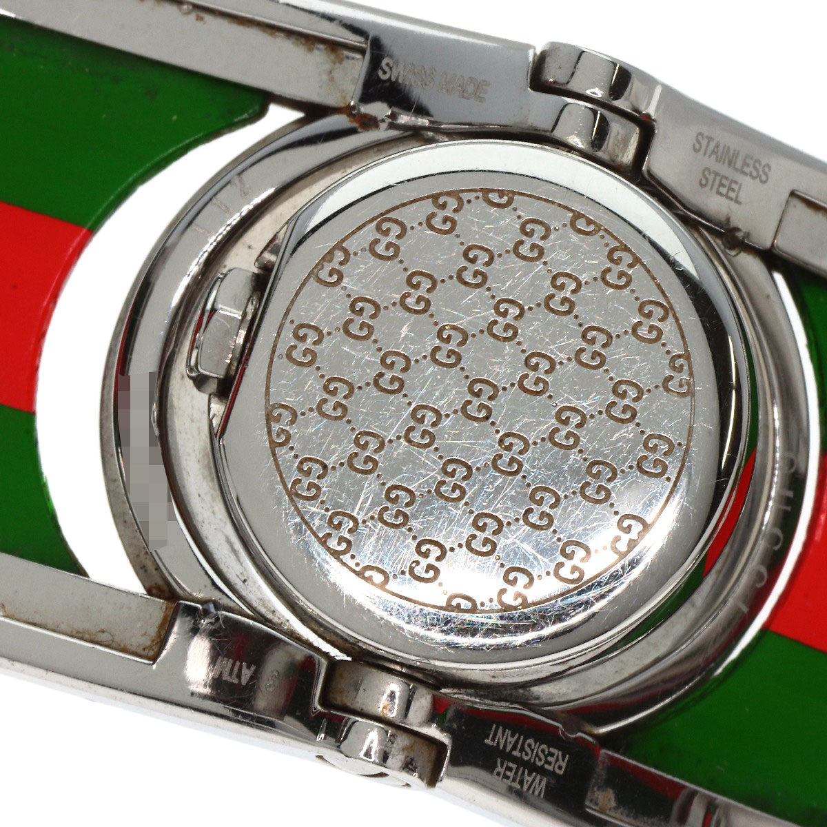 GUCCI Watches Quartz 112 Stainless Steel Silver Twirl black dial