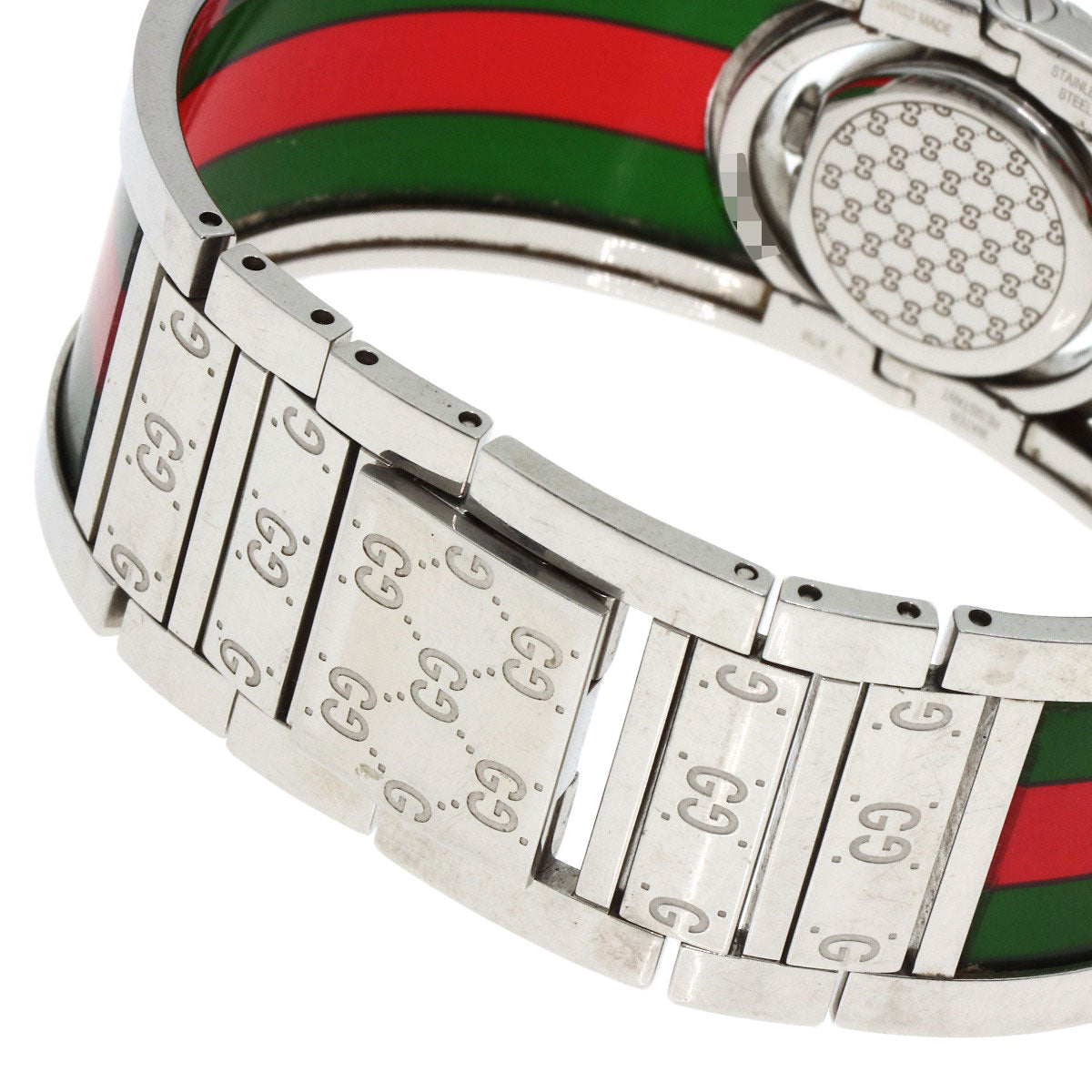 GUCCI Watches Quartz 112 Stainless Steel Silver Twirl black dial