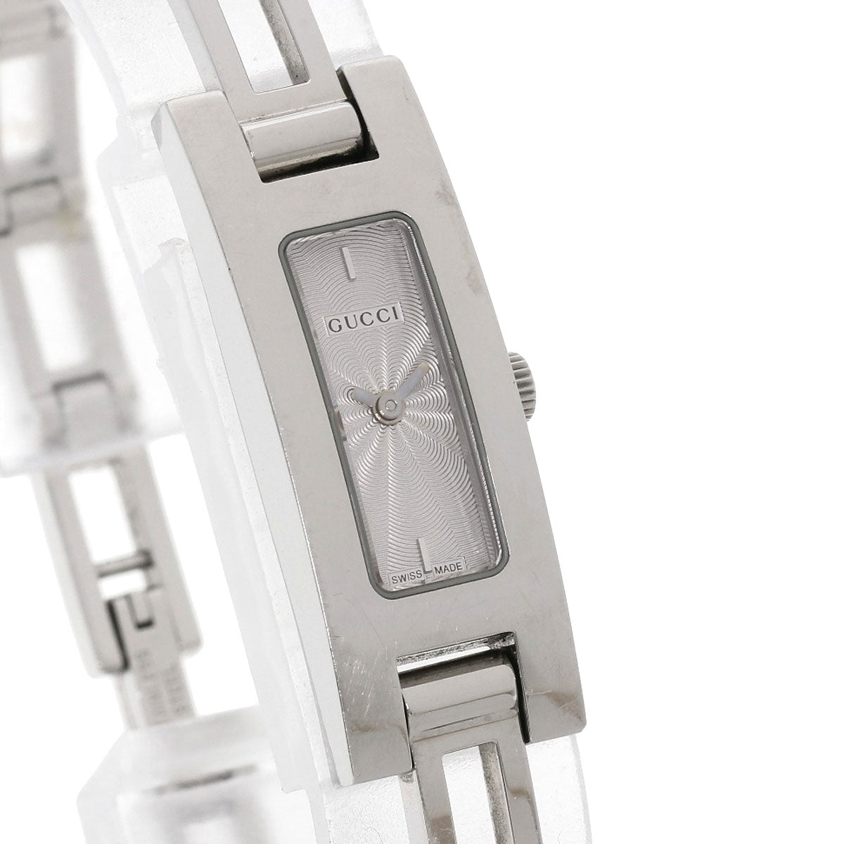 GUCCI Watches Quartz 3900L Stainless Steel , Stainless Steel Silver Square face Silver dial Women Used