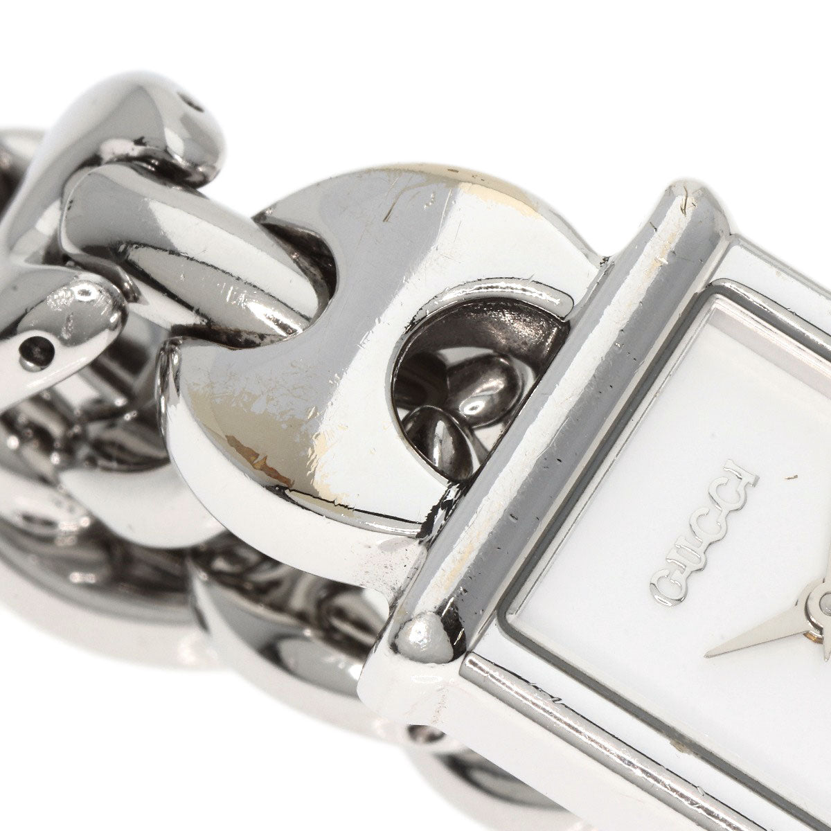 GUCCI Watches Quartz 1800L Stainless Steel Silver Square face white dial