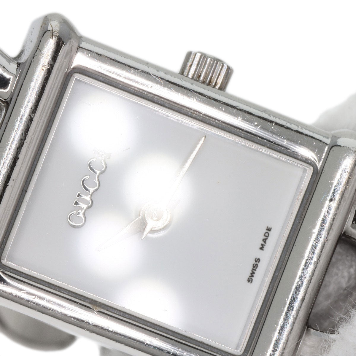 GUCCI Watches Quartz 1800L Stainless Steel Silver Square face white dial