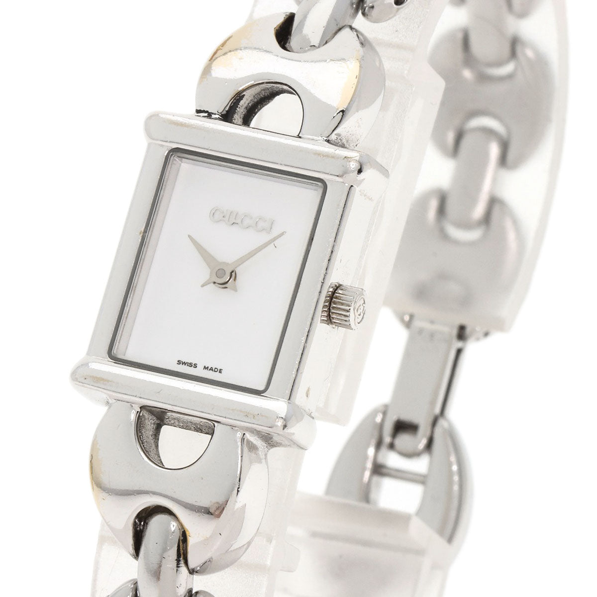 GUCCI Watches Quartz 1800L Stainless Steel Silver Square face white dial