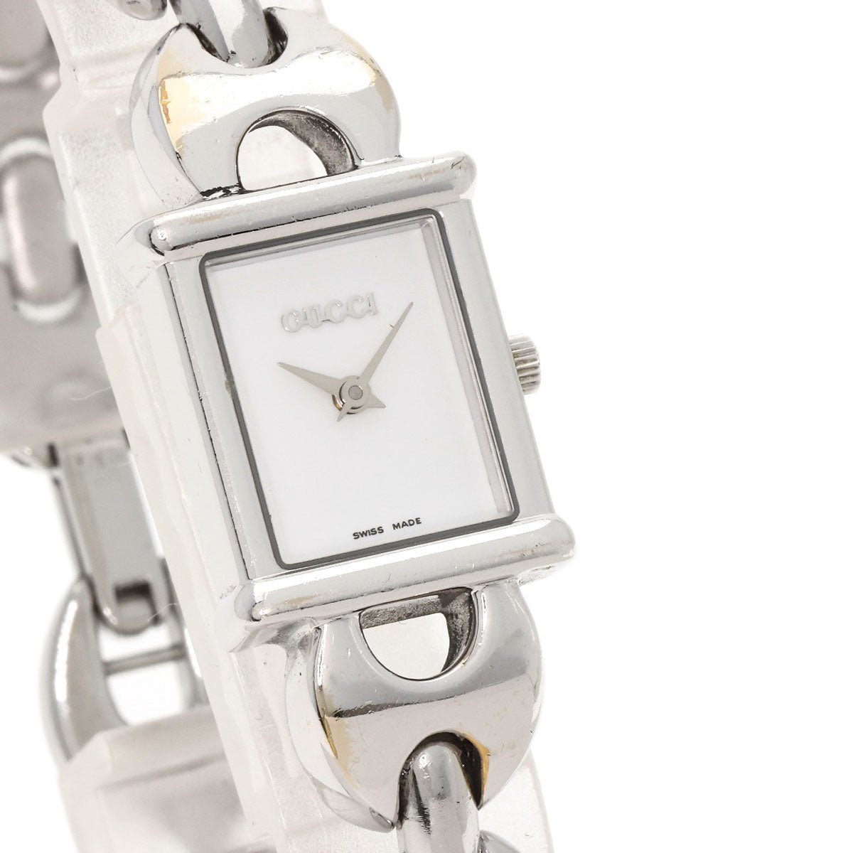 GUCCI Watches Quartz 1800L Stainless Steel Silver Square face white dial