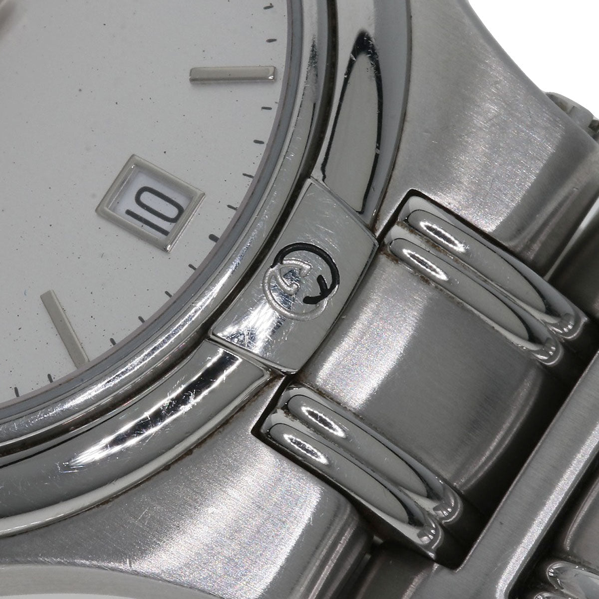 GUCCI Watches Quartz 9040M Stainless Steel , Stainless Steel Silver Round face Silver dial mens Used
