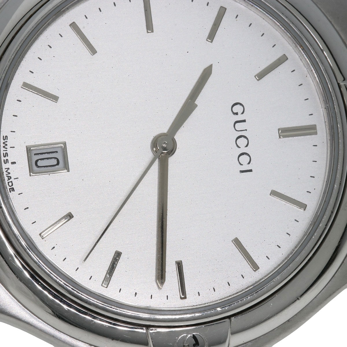 GUCCI Watches Quartz 9040M Stainless Steel , Stainless Steel Silver Round face Silver dial mens Used