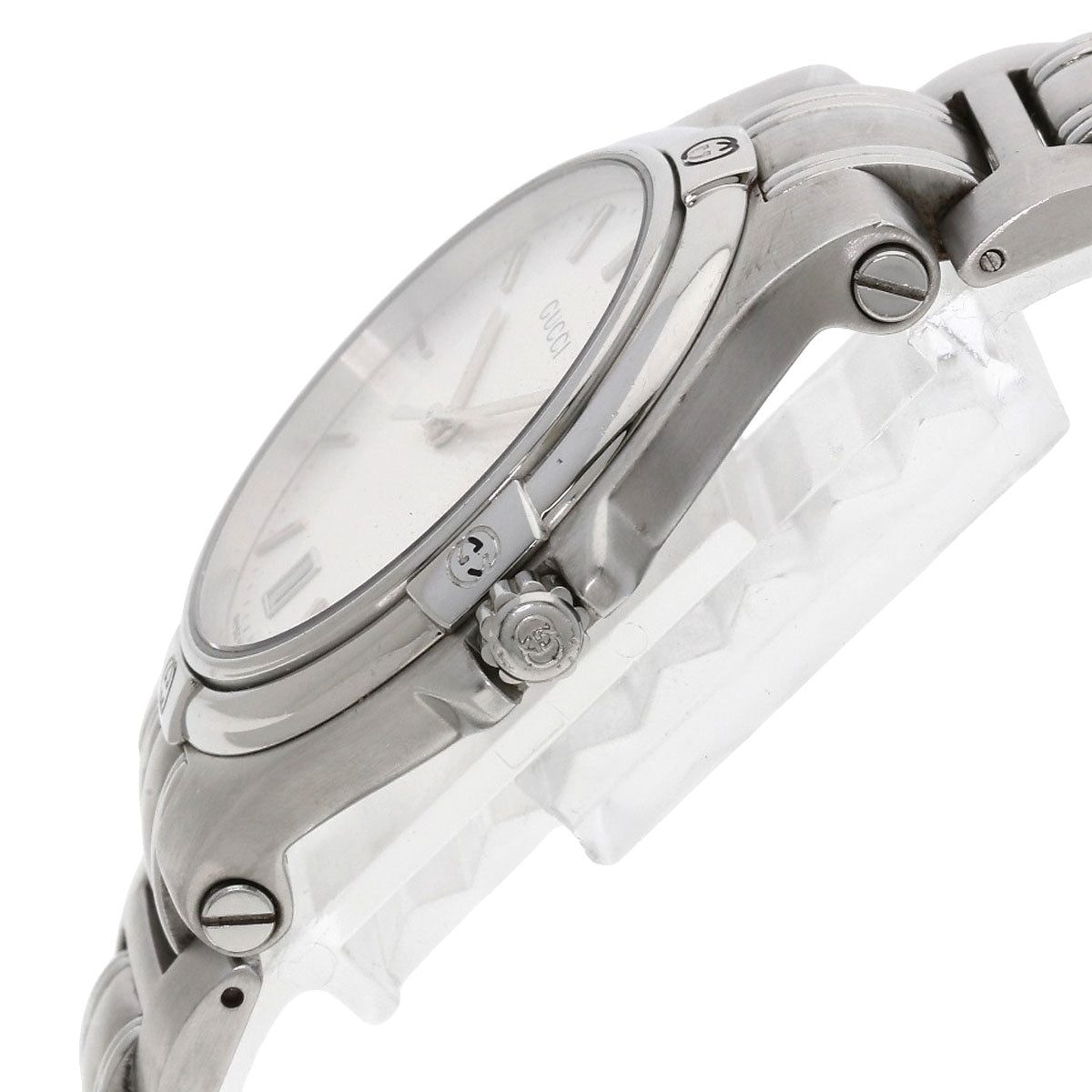 GUCCI Watches Quartz 9040M Stainless Steel , Stainless Steel Silver Round face Silver dial mens Used