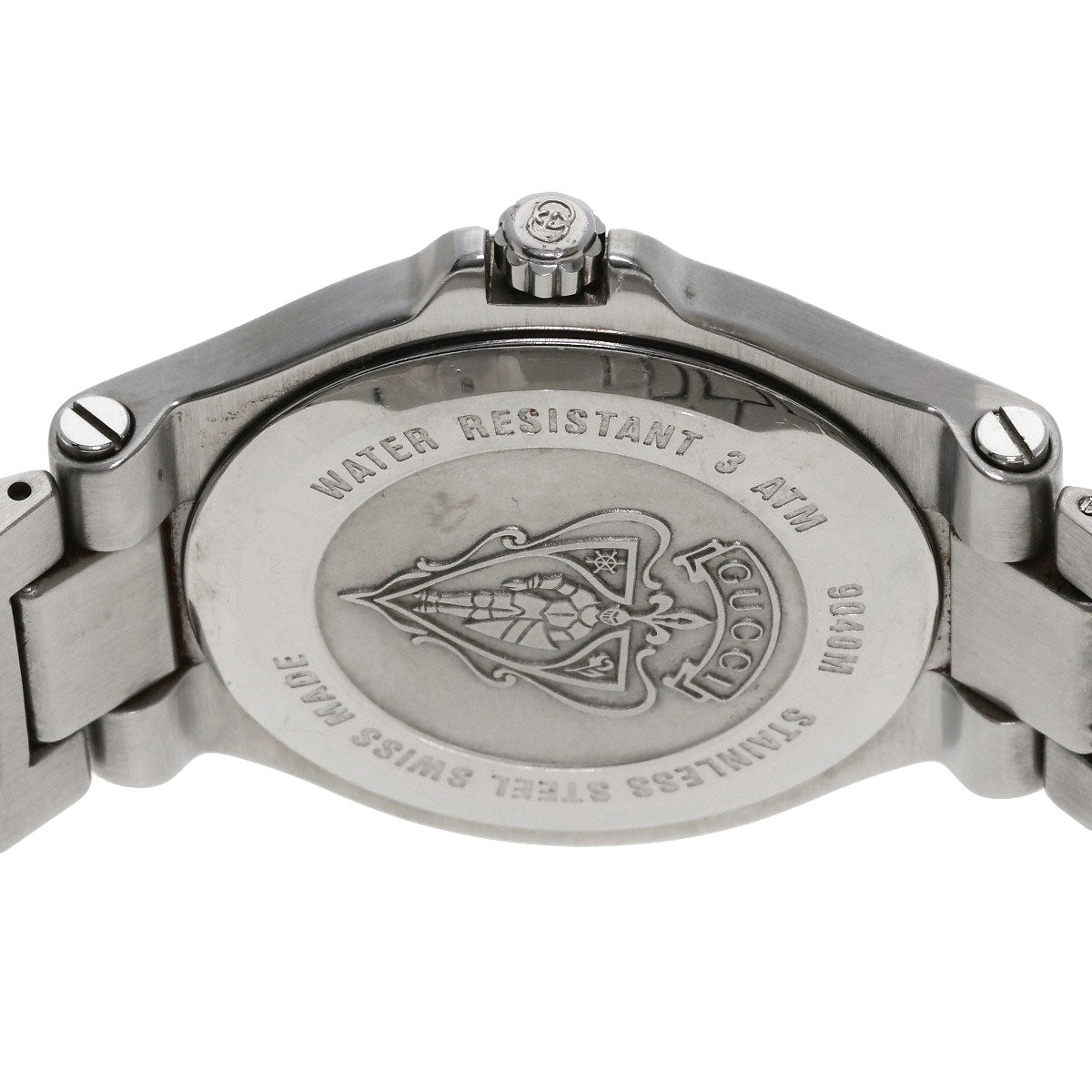 GUCCI Watches Quartz 9040M Stainless Steel , Stainless Steel Silver Round face Silver dial mens Used