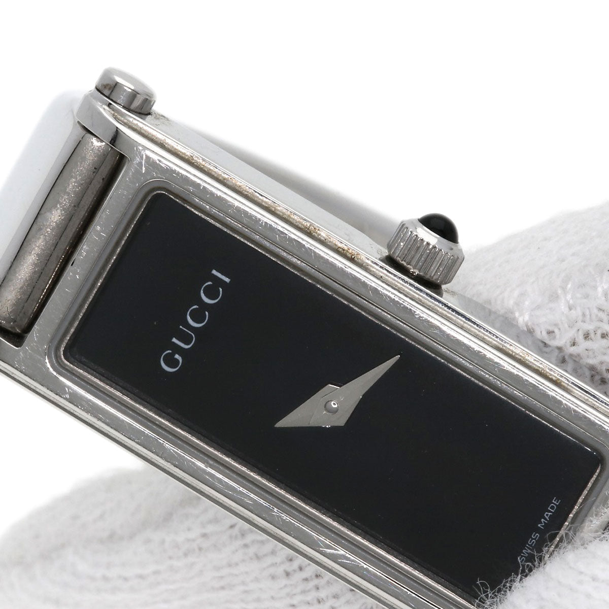 GUCCI Watches Quartz 1500L Stainless Steel Silver Square face black dial