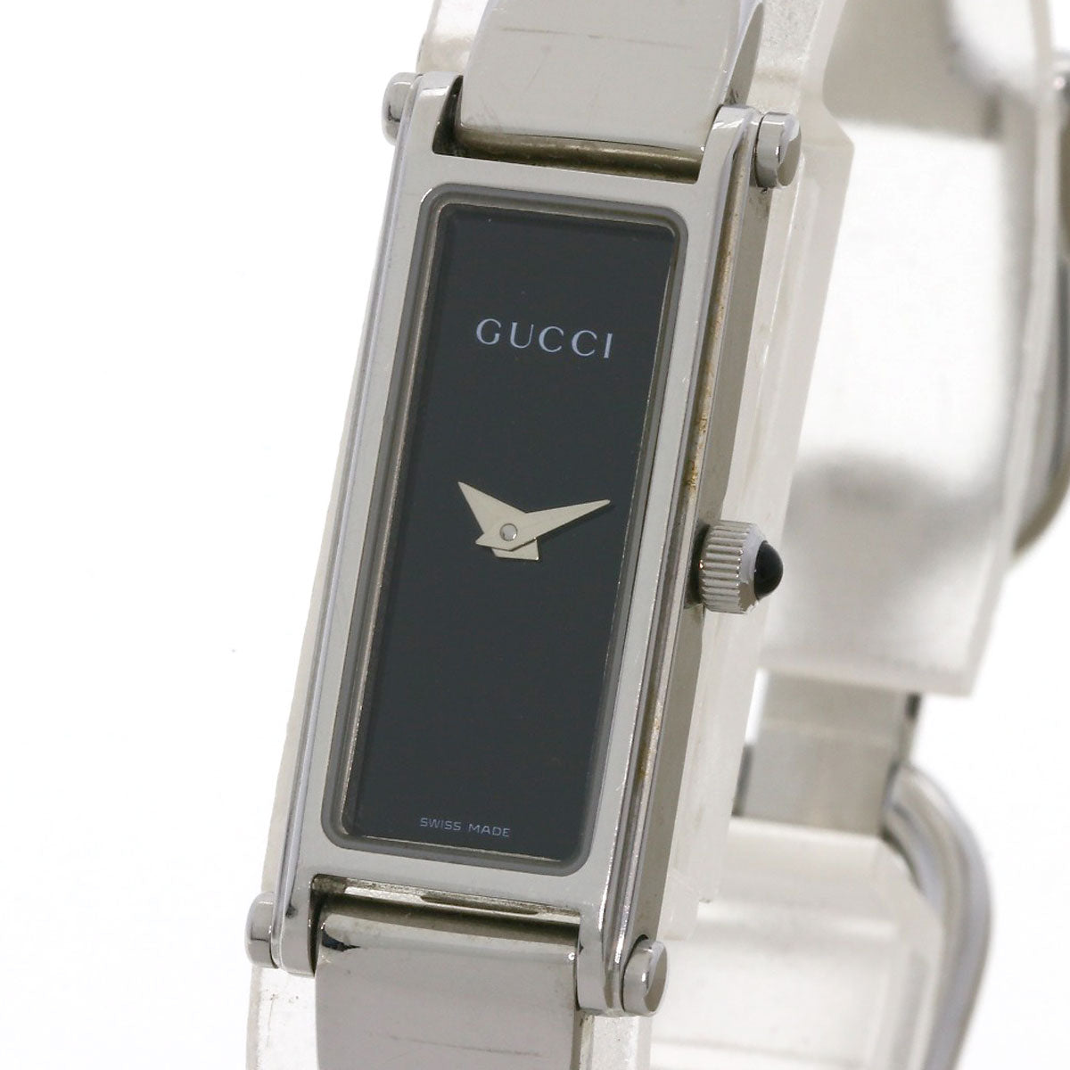 GUCCI Watches Quartz 1500L Stainless Steel Silver Square face black dial