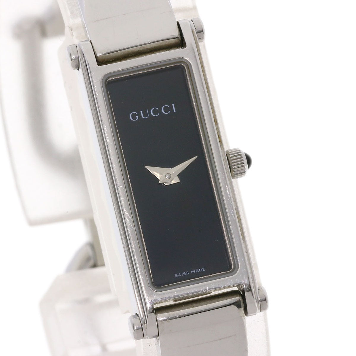 GUCCI Watches Quartz 1500L Stainless Steel Silver Square face black dial
