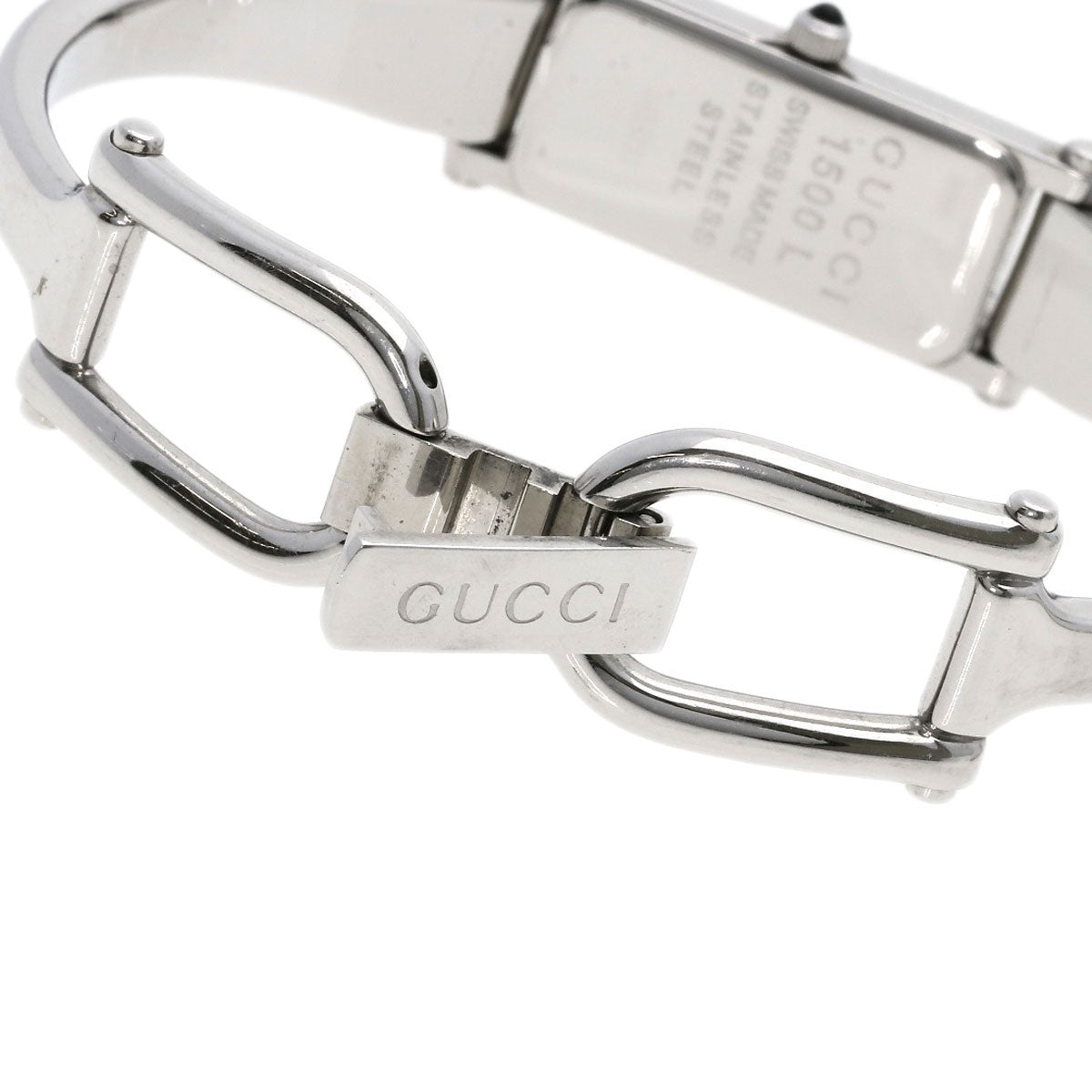 GUCCI Watches Quartz 1500L Stainless Steel Silver Square face black dial