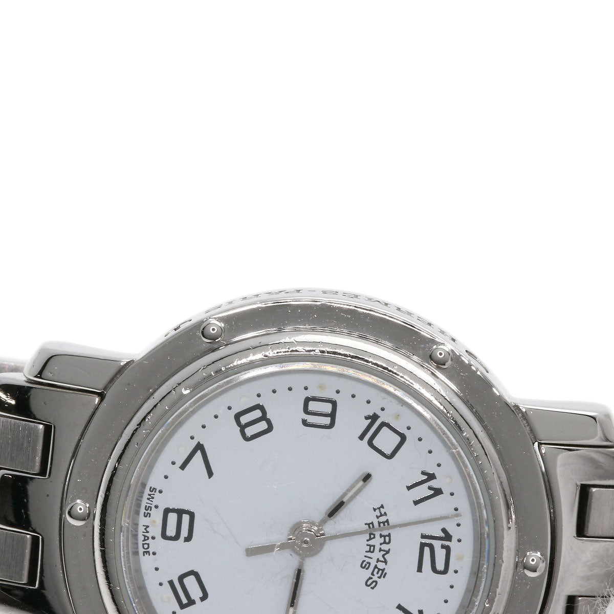 HERMES Watches Quartz CL4.210 Stainless Steel Silver Clipper white dial