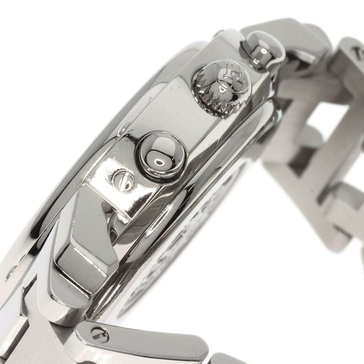 HERMES Watches Quartz CL1.310 Stainless Steel , Stainless Steel Silver Clipper Chrono black dial Women Used