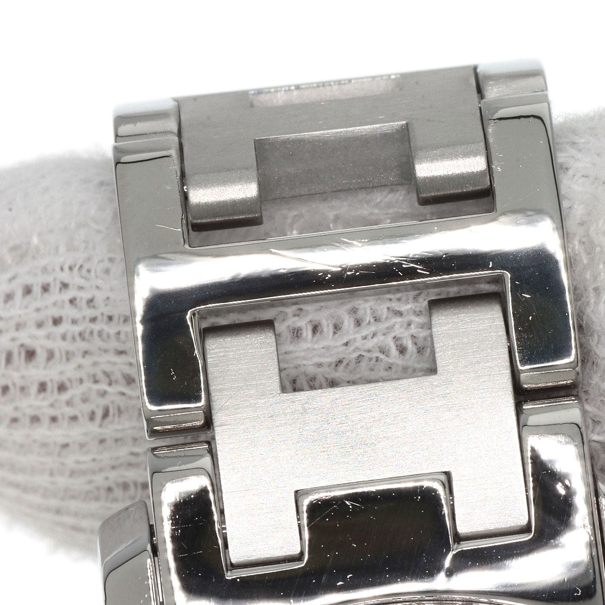 HERMES Watches Quartz CL1.310 Stainless Steel , Stainless Steel Silver Clipper Chrono black dial Women Used