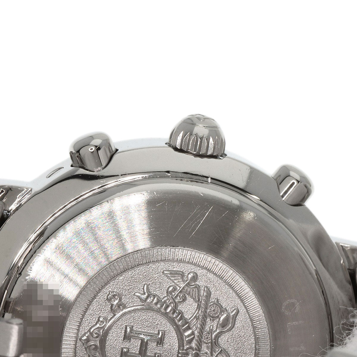 HERMES Watches Quartz CL1.310 Stainless Steel , Stainless Steel Silver Clipper Chrono black dial Women Used