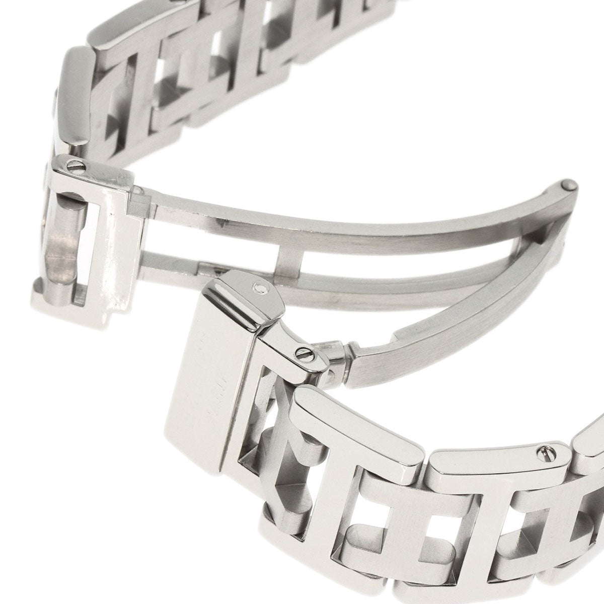 HERMES Watches Quartz CL1.310 Stainless Steel , Stainless Steel Silver Clipper Chrono black dial Women Used
