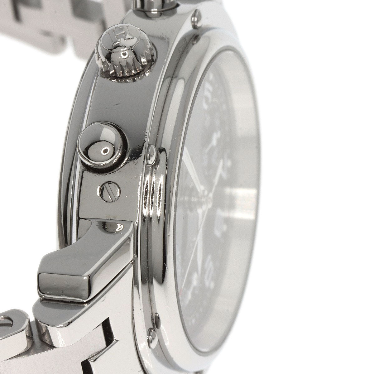HERMES Watches Quartz CL1.310 Stainless Steel , Stainless Steel Silver Clipper Chrono black dial Women Used