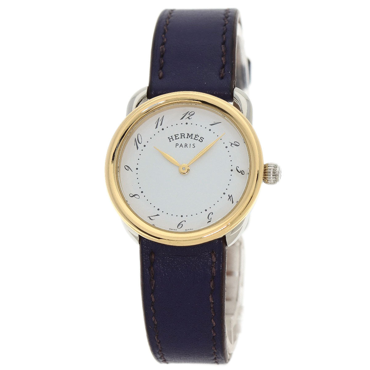 HERMES Watches Quartz AR5.220a Stainless Steel Silver Arceau white dial