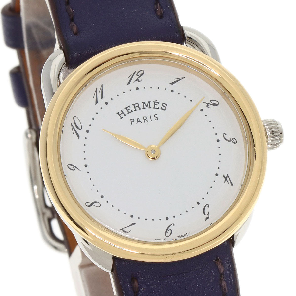 HERMES Watches Quartz AR5.220a Stainless Steel Silver Arceau white dial