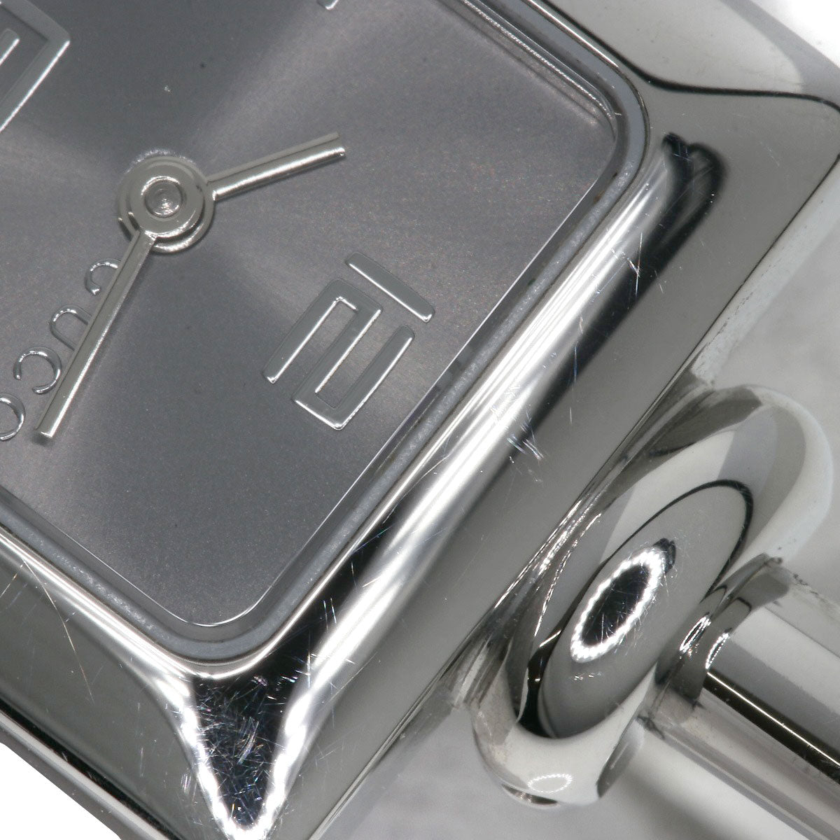 GUCCI Watches Quartz 1900L Stainless Steel , Stainless Steel Silver Square face Silver dial Women Used