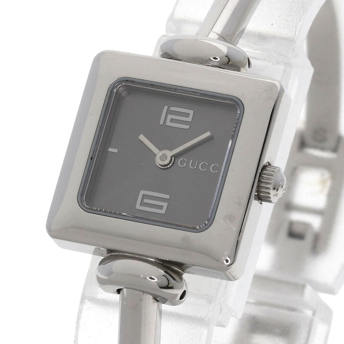 GUCCI Watches Quartz 1900L Stainless Steel , Stainless Steel Silver Square face Silver dial Women Used