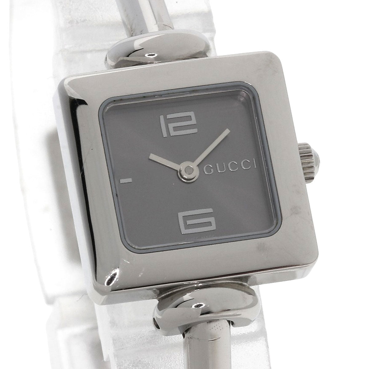 GUCCI Watches Quartz 1900L Stainless Steel , Stainless Steel Silver Square face Silver dial Women Used