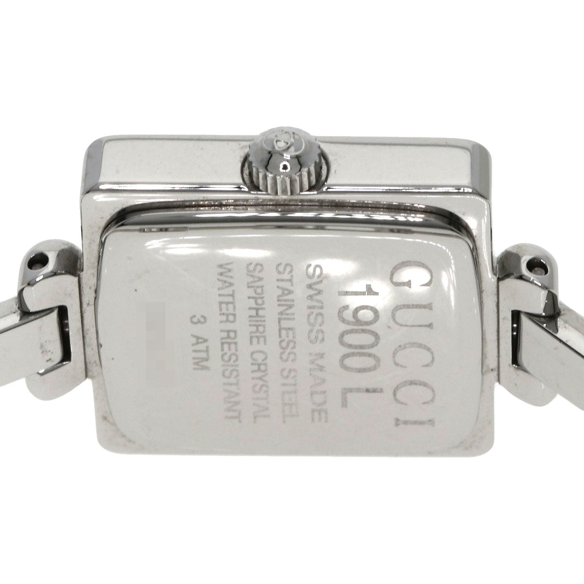 GUCCI Watches Quartz 1900L Stainless Steel , Stainless Steel Silver Square face Silver dial Women Used