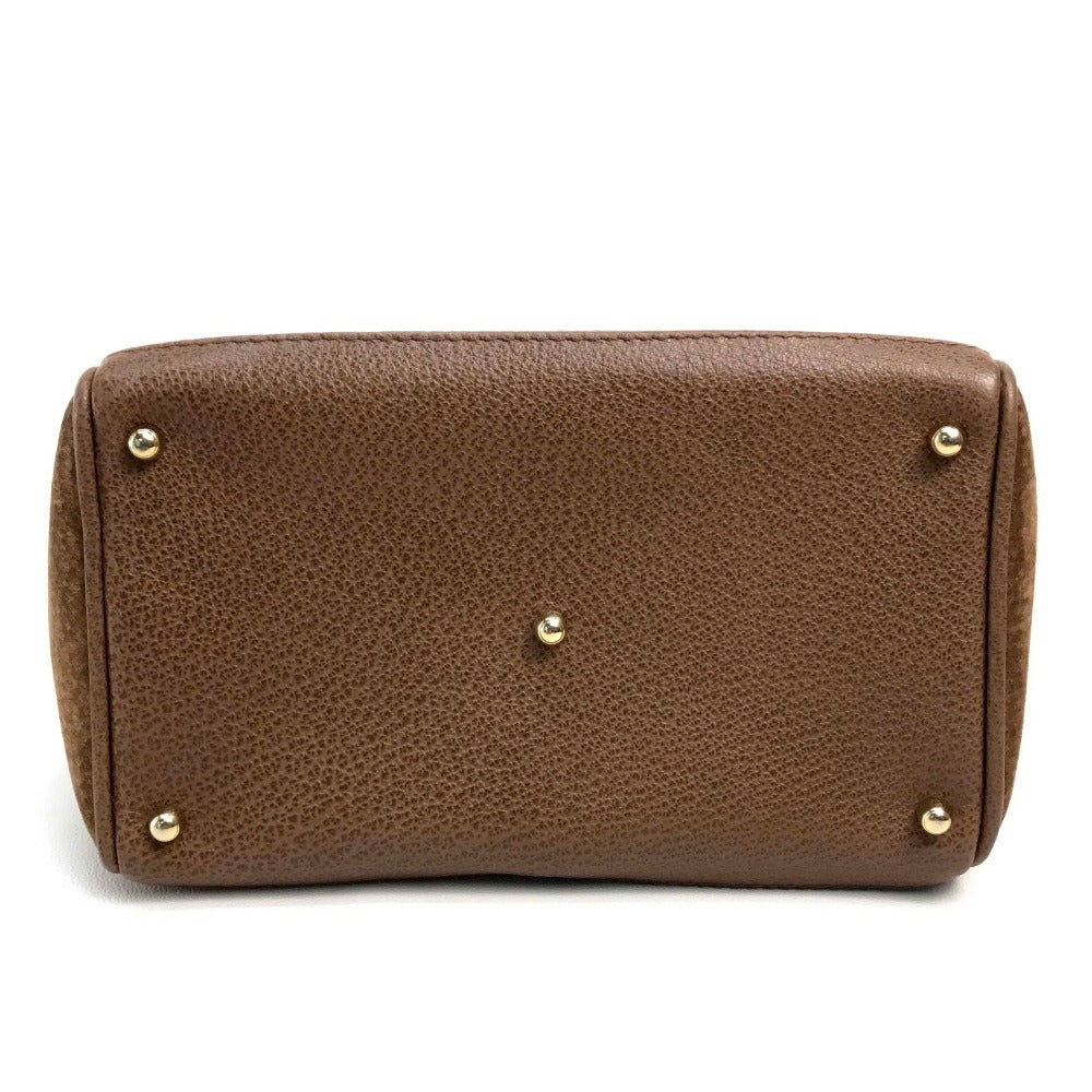 GUCCI Handbag 000123 Suede/Leather, Bamboo Brown Shoulder Bamboo handle Women Used