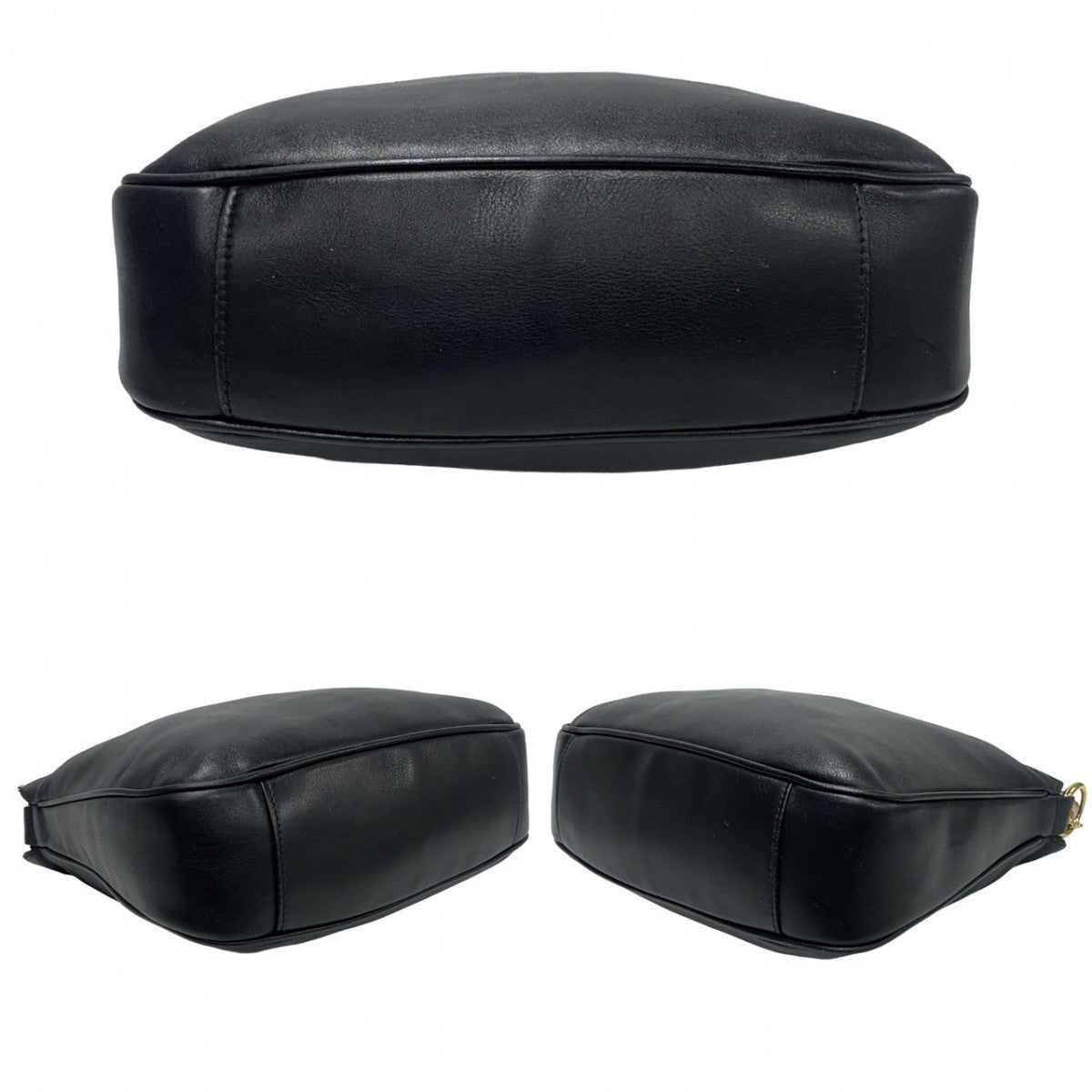GUCCI Shoulder Bag leather black Bamboo
