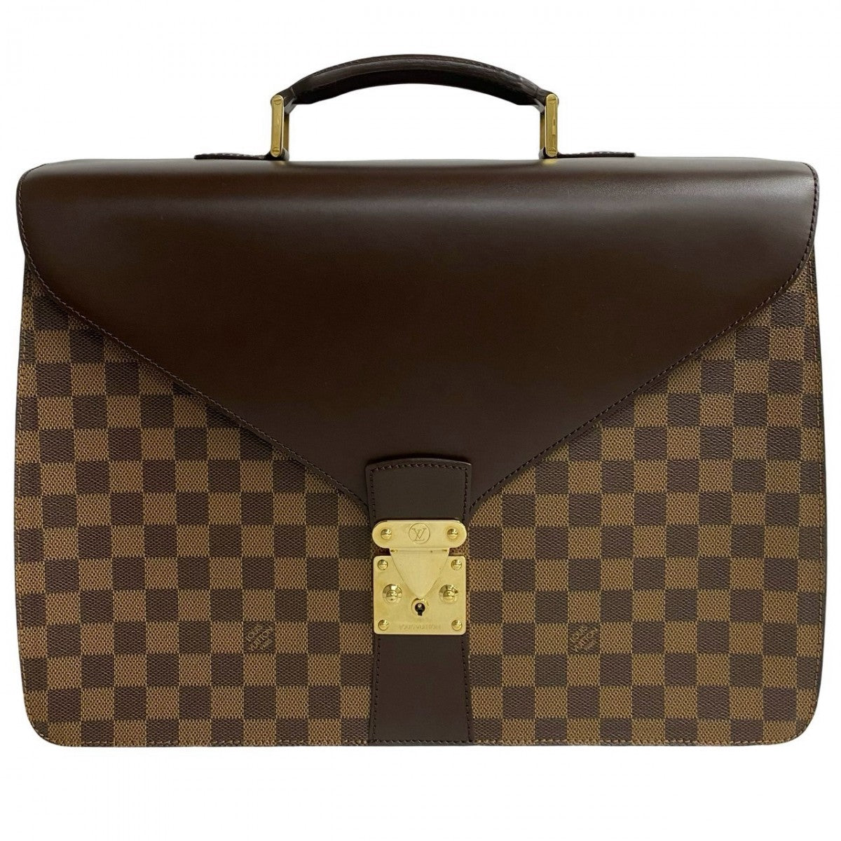 LOUIS VUITTON Business bag leather Brown Damier Ambassador