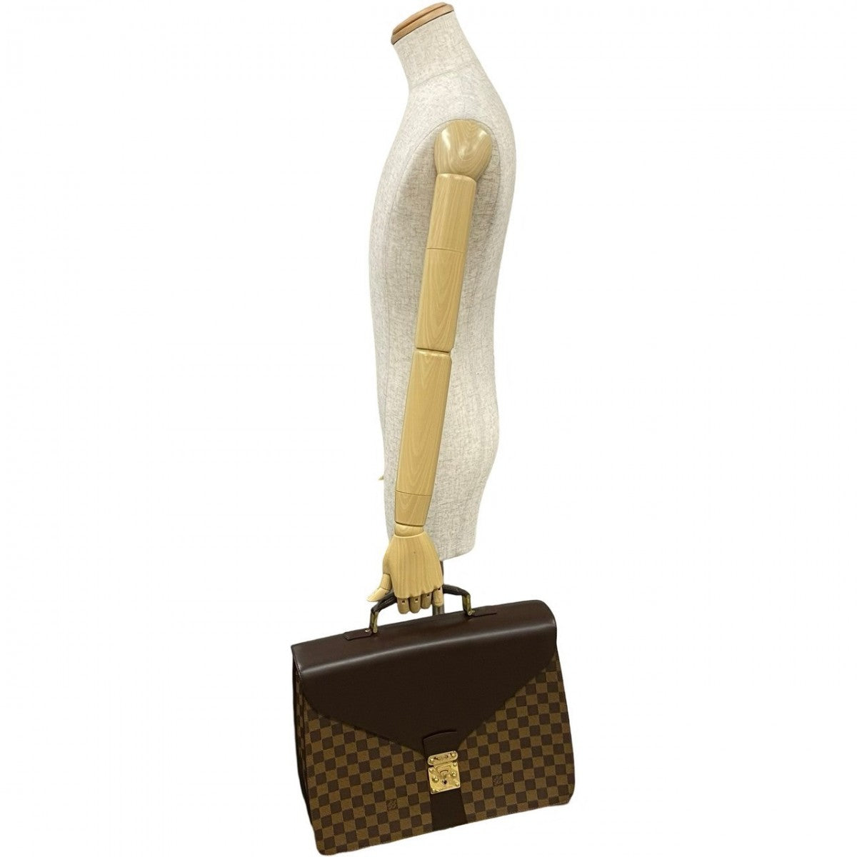 LOUIS VUITTON Business bag leather Brown Damier Ambassador