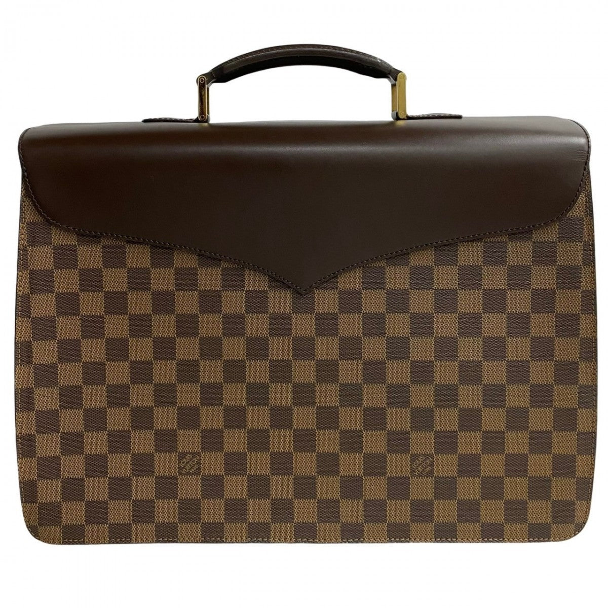 LOUIS VUITTON Business bag leather Brown Damier Ambassador