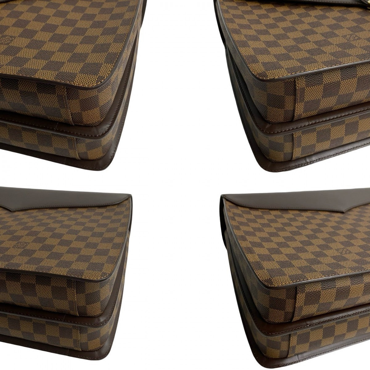 LOUIS VUITTON Business bag leather Brown Damier Ambassador