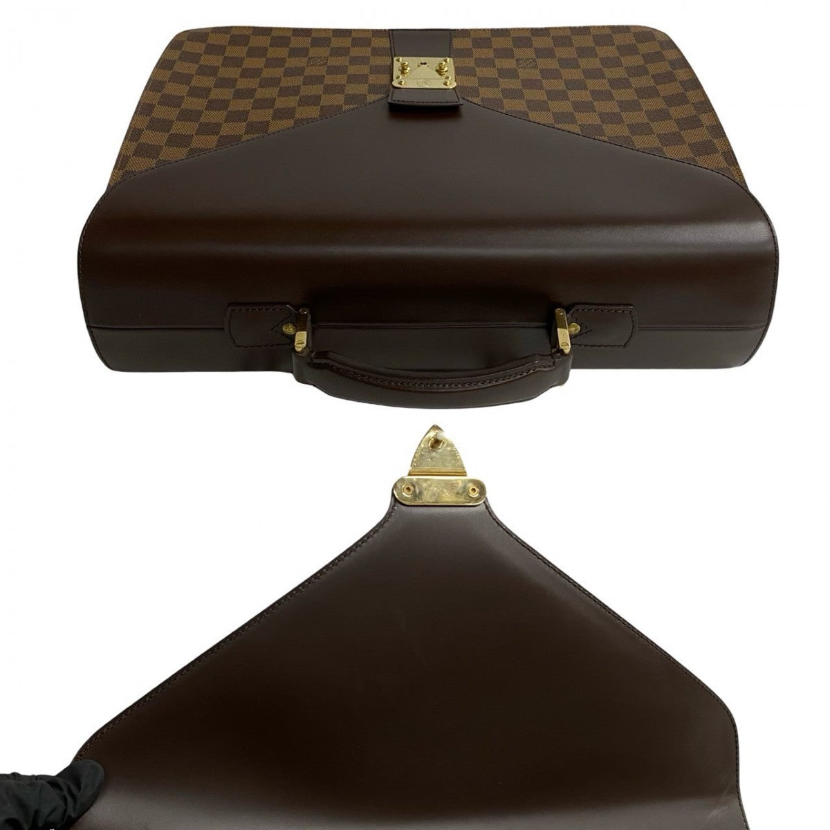 LOUIS VUITTON Business bag leather Brown Damier Ambassador